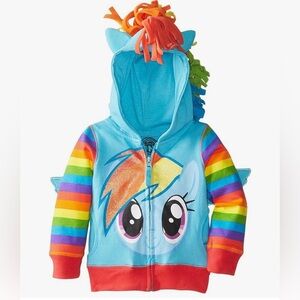 My Little Pony Rainbow Hoodie - Blue and Multicolor with Wings